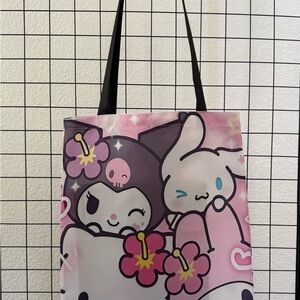 Cute Hello Kitty & Friends Tote Bag in Pink and Black